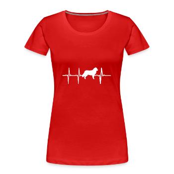 Cadeau d'idée de cadeau de battement de coeur de chien de montagne bernois - T-shirt bio Premium Femme - rouge - Devant - Mia (176cm)