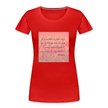 Champs de coquelicots - T-shirt bio Premium Femme - rouge - Devant - Mia (176cm)