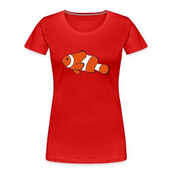 Clown Fish Drawing - Women's Premium Organic T-Shirt - red - Front - Mia (176cm)