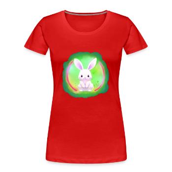 Hare, Rabbit, White, White, White - Women's Premium Organic T-Shirt - red - Front - Mia (176cm)