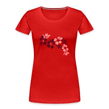 Flowers - Women's Premium Organic T-Shirt - red - Front - Mia (176cm)