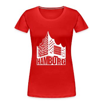 Hambourg Lover Design - T-shirt bio Premium Femme - rouge - Devant - Mia (176cm)