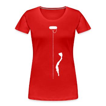 Plongeur apnee en mono palme - T-shirt bio Premium Femme - rouge - Devant - Mia (176cm)