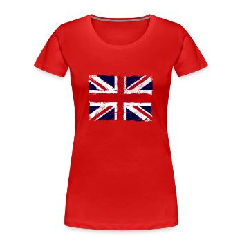 Union Jack - UK Flag - Frauen Premium Bio T-Shirt - Rot - Vorne - Mia (176cm)