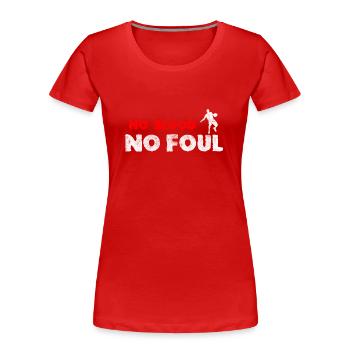 Basketball Slogan No Blood No Foul Vintage Look - Frauen Premium Bio T-Shirt - Rot - Vorne - Mia (176cm)