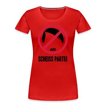 ANTI AFD SCHEISS PARTEI - Frauen Premium Bio T-Shirt - Rot - Vorne - Mia (176cm)
