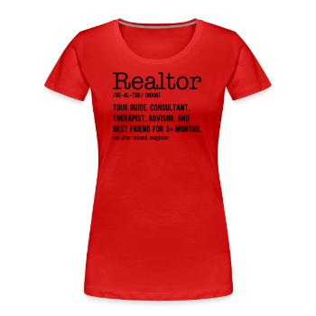 Lustiger Immobilienmakler - Makler Definition - Frauen Premium Bio T-Shirt - Rot - Vorne - Mia (176cm)