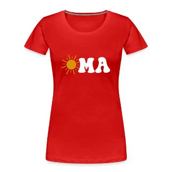 Oma Sonne Gratulation für Oma schönes Oma - Frauen Premium Bio T-Shirt - Rot - Vorne - Mia (176cm)