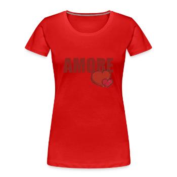 AMORE WITH HEART - Women's Premium Organic T-Shirt - red - Front - Mia (176cm)
