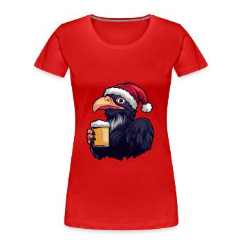 Harpyie Vogel Bier Xmas Weihnachten - Frauen Premium Bio T-Shirt - Rot - Vorne - Mia (176cm)