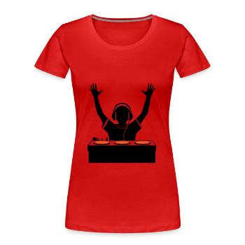 DJ Party Turntables - Frauen Premium Bio T-Shirt - Rot - Vorne - Mia (176cm)