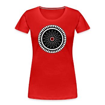 Tatouage de couronne de soleil en polynésien - T-shirt bio Premium Femme - rouge - Devant - Mia (176cm)