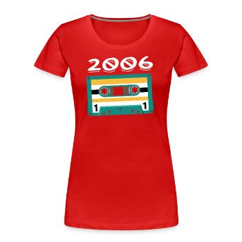 Kassette 2006 Jahrgang Jubiläum 2006 - Frauen Premium Bio T-Shirt - Rot - Vorne - Mia (176cm)