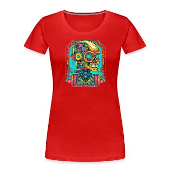 KI Roboter Cyberpunk - Frauen Premium Bio T-Shirt - Rot - Vorne - Mia (176cm)