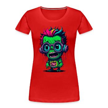 Colorful cool zombie - Women's Premium Organic T-Shirt - red - Front - Mia (176cm)