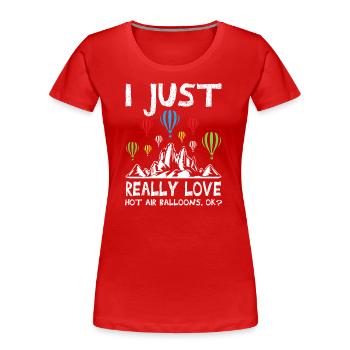Hot Air Balloons - Women's Premium Organic T-Shirt - red - Front - Mia (176cm)
