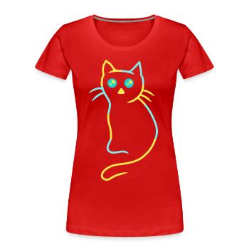 Bébé Kawaii Chat Chats Animaux Enfants Bébé - T-shirt bio Premium Femme - rouge - Devant - Mia (176cm)