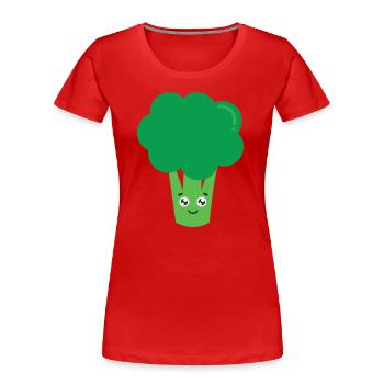 Brokkoli - Frauen Premium Bio T-Shirt - Rot - Vorne - Mia (176cm)