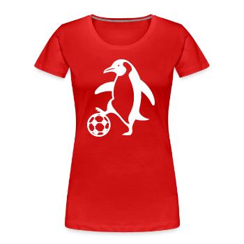 variation 29240Pinguin Fußball Silhouette Minimali - Frauen Premium Bio T-Shirt - Rot - Vorne - Mia (176cm)