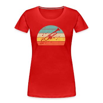 Trompete - Frauen Premium Bio T-Shirt - Rot - Vorne - Mia (176cm)