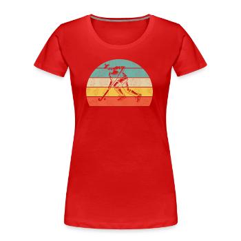 Hockey Spieler - Frauen Premium Bio T-Shirt - Rot - Vorne - Mia (176cm)