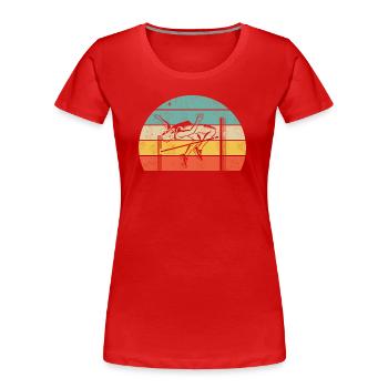 Saut en hauteur - T-shirt bio Premium Femme - rouge - Devant - Mia (176cm)