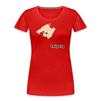 Malle Flieger von Leipzig - Frauen Premium Bio T-Shirt - Rot - Vorne - Mia (176cm)