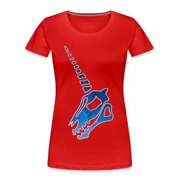 Unicorn skull and starry sky - Women's Premium Organic T-Shirt - red - Front - Mia (176cm)