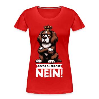 Before you ask No Münsterländer Münsterhund - Women's Premium Organic T-Shirt - red - Front - Mia (176cm)