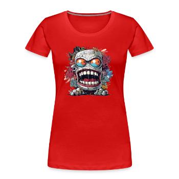 Monstre de graffiti dans la conception d’art de rue urbain - T-shirt bio Premium Femme - rouge - Devant - Mia (176cm)