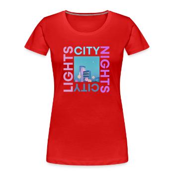 City lights city nights - Women's Premium Organic T-Shirt - red - Front - Mia (176cm)