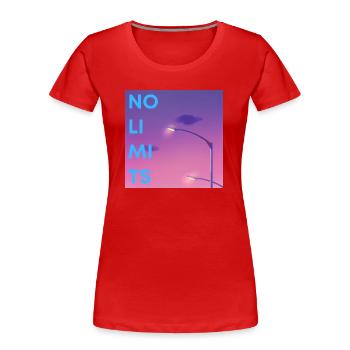 No limits - Frauen Premium Bio T-Shirt - Rot - Vorne - Mia (176cm)