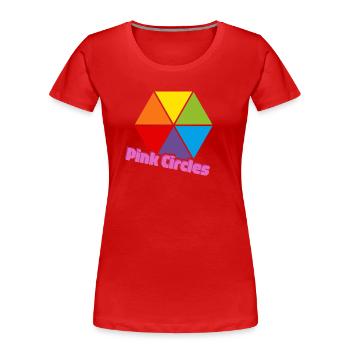 Bunte Dreiecke Rosa Kreise - Frauen Premium Bio T-Shirt - Rot - Vorne - Mia (176cm)