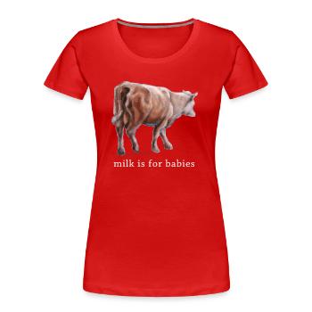 Milchkuh - Frauen Premium Bio T-Shirt - Rot - Vorne - Mia (176cm)