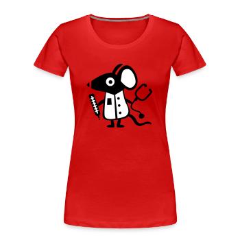 Maus Arzt - Doctor - Ratte - Frauen Premium Bio T-Shirt - Rot - Vorne - Mia (176cm)