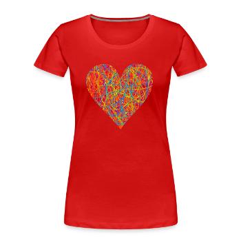 Colors heart love - Women's Premium Organic T-Shirt - red - Front - Mia (176cm)