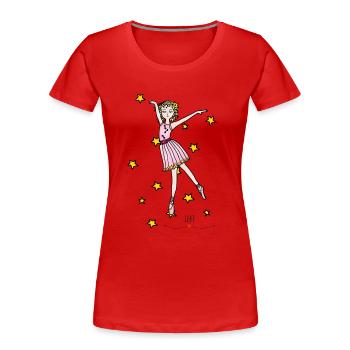 Ballerina - Les Gardiens d'Orbis - T-shirt bio Premium Femme - rouge - Devant - Mia (176cm)