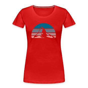 Matterhorn in Farbe - Frauen Premium Bio T-Shirt - Rot - Vorne - Mia (176cm)