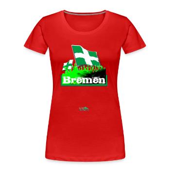 Brême - T-shirt bio Premium Femme - rouge - Devant - Mia (176cm)