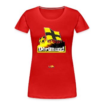 dortmund - Frauen Premium Bio T-Shirt - Rot - Vorne - Mia (176cm)