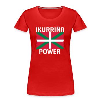 Baskische Flagge Ikurrina Strom - Frauen Premium Bio T-Shirt - Rot - Vorne - Mia (176cm)