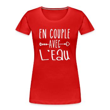 Paare mit Wasser, Wasserfächer Geschenk - Frauen Premium Bio T-Shirt - Rot - Vorne - Mia (176cm)