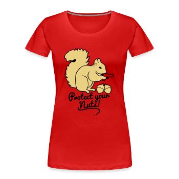 protect your nuts - T-shirt bio Premium Femme - rouge - Devant - Mia (176cm)