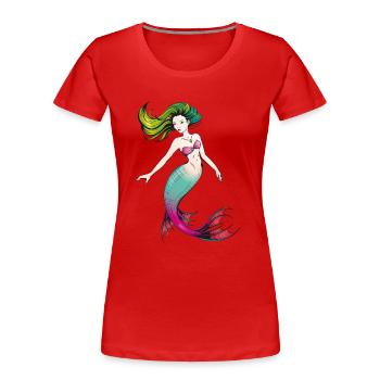 Mermaid - Women's Premium Organic T-Shirt - red - Front - Mia (176cm)