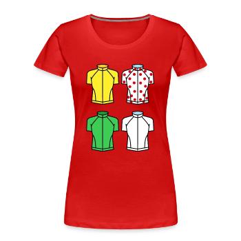 Trikot die Tour Race Cycling Bike France - Frauen Premium Bio T-Shirt - Rot - Vorne - Mia (176cm)