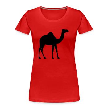 Kamel - Frauen Premium Bio T-Shirt - Rot - Vorne - Mia (176cm)