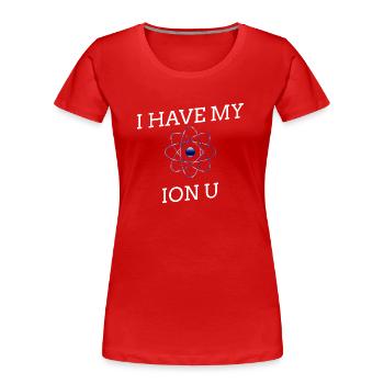ion - Women's Premium Organic T-Shirt - red - Front - Mia (176cm)