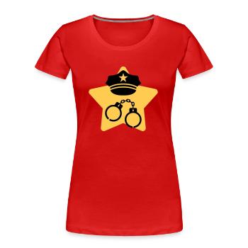Police / Policier / Flic / Sécurité - T-shirt bio Premium Femme - rouge - Devant - Mia (176cm)