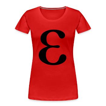 Epsilon griechischer Buchstabe - Frauen Premium Bio T-Shirt - Rot - Vorne - Mia (176cm)