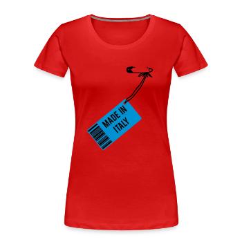 Made in Italy - Frauen Premium Bio T-Shirt - Rot - Vorne - Mia (176cm)